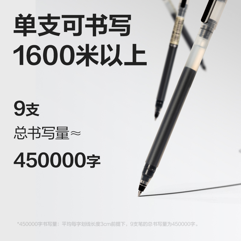 得力A566-SC大容量拔帽商務(wù)中性筆0.5mm子彈頭(黑)(9支/卡)