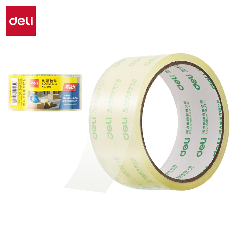 得力JD418封箱膠帶45mm*30y*50um(高透透明黃)(單件裝）