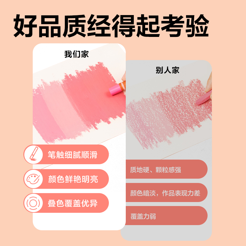 得力HM853-36A圓桿基礎款重彩油畫棒(繽紛色)(36色/盒)