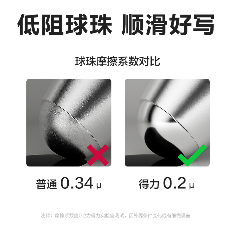 得力SE195刷題秒干中性筆替芯0.5mm按動(dòng)ST頭(黑)(支)