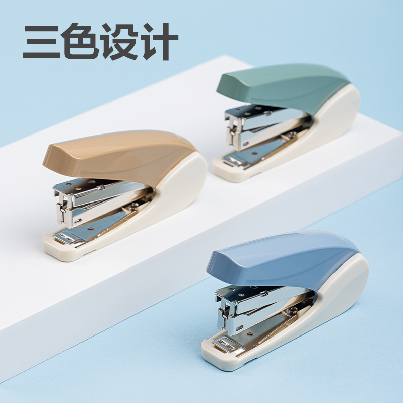 得力0230-T省力訂書機套裝(混色)(1臺訂書機+1盒釘)