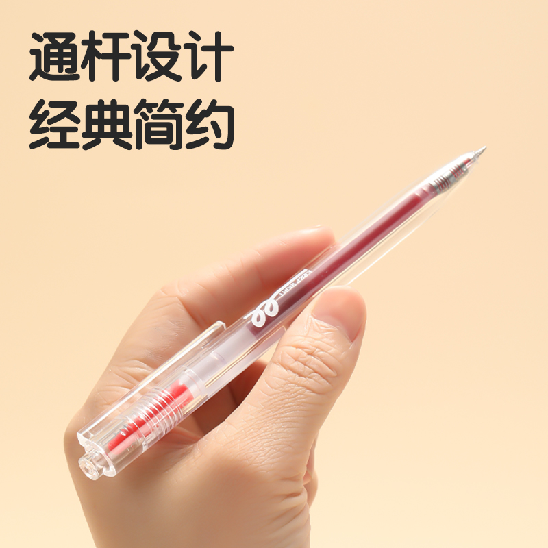 得力S05糾錯秒干按動學(xué)生中性筆0.5mmST頭(紅)(支)