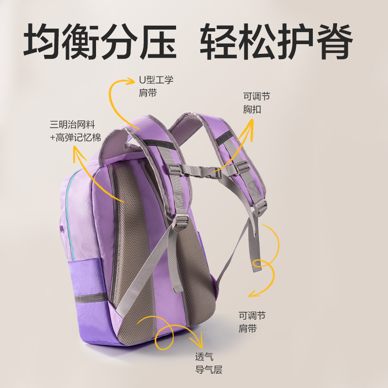 得力BB164出色系列高性價比學(xué)生書包(藍)(個)