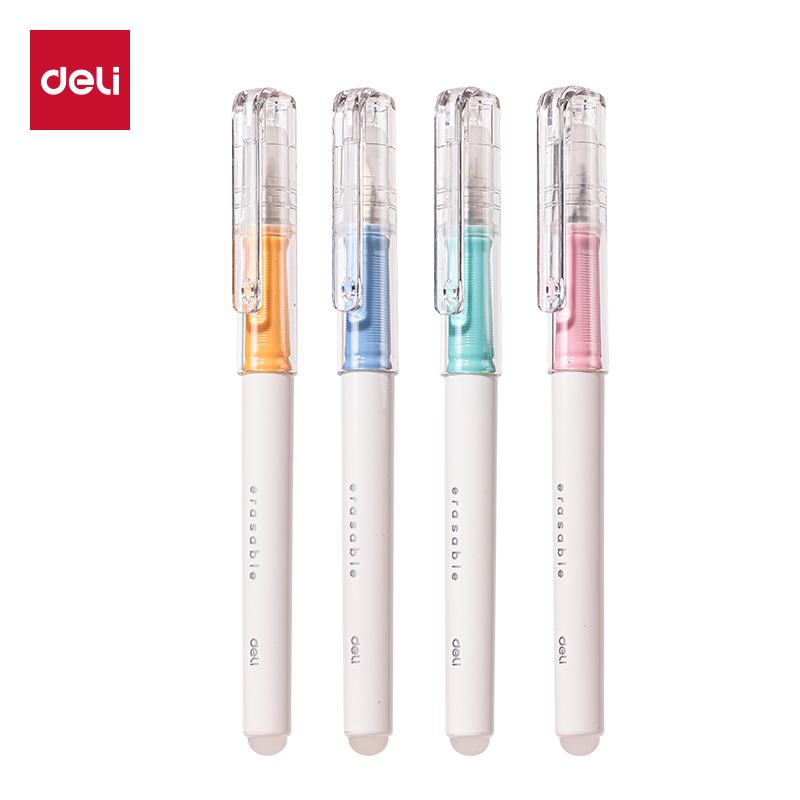 得力SF528熱敏可擦學(xué)生鋼筆F明尖(1筆+1潤筆器+2墨囊/卡)(晶藍(lán))