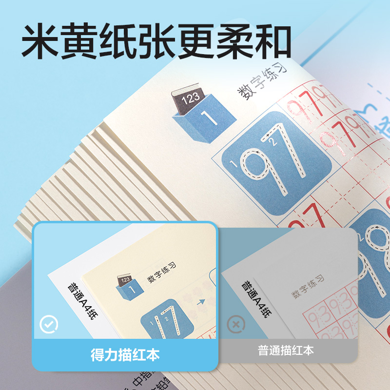 得力HW318-1數(shù)字描紅字帖（0-10）(混)(本)