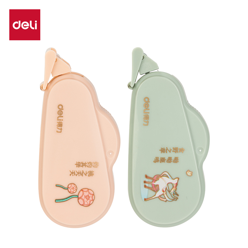 得力DF80東方文彩可換芯雙面膠粘器_6mm*8m(混)(個(gè))