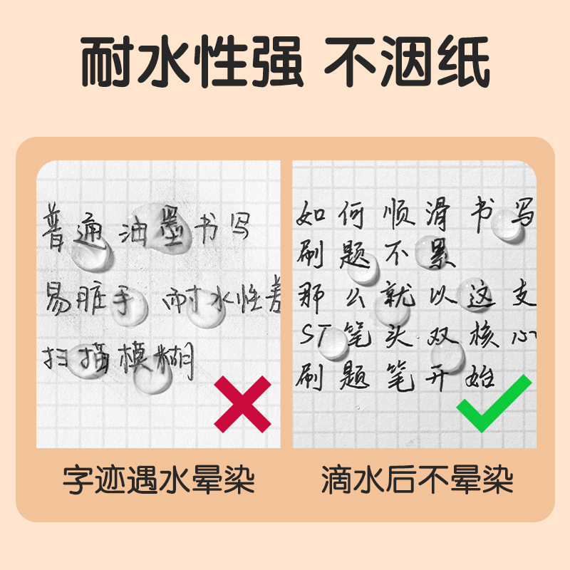得力SA10刷題秒干按動學(xué)生中性筆0.5mmST頭(黑)(支)
