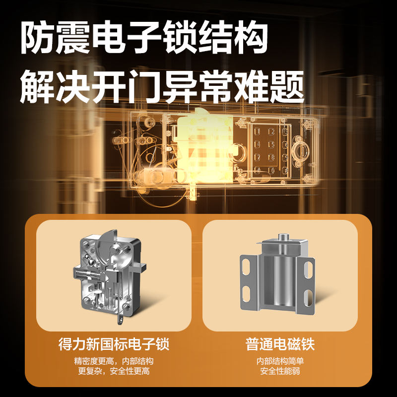 得力AE503指紋密碼保險(xiǎn)柜H470(褐色)(臺(tái))
