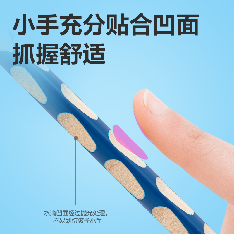 得力HC806-2B優(yōu)+洞洞書(shū)寫鉛筆2B(藍(lán))(10支/盒)