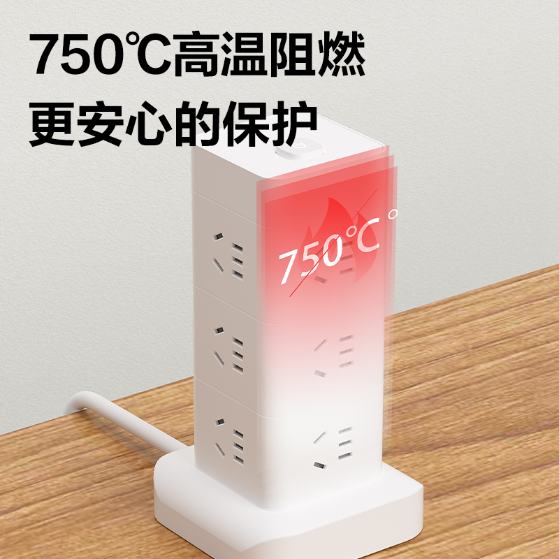 得力LU5053立式插座_12組_1.8米_彩盒(白)(個(gè))
