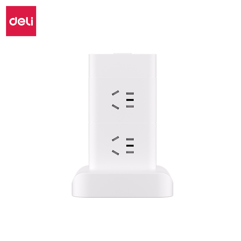 得力LU5051立式插座_8組_1.8米_彩盒(白)(個(gè))