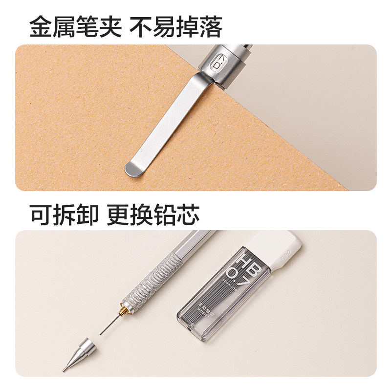 得力SH170-07金屬活動(dòng)鉛筆套裝HB0.7-60mm(混)(盒)