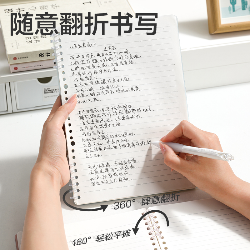 得力HB5-4可開(kāi)合活頁(yè)本PP殼(深紅-可開(kāi)合)(本)