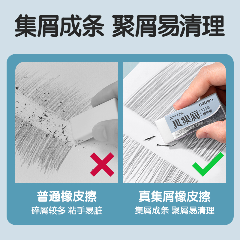 得力VP151大號(hào)真集屑橡皮擦(混)(塊)