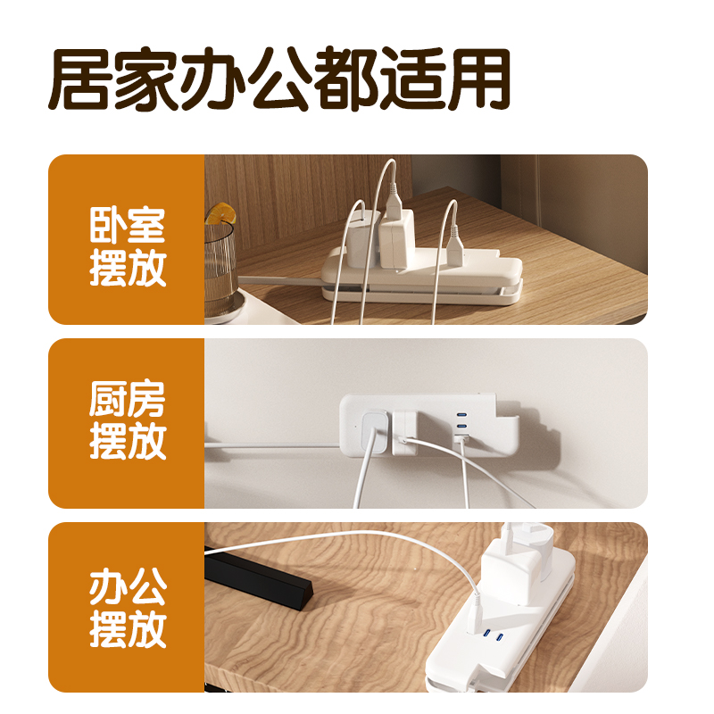 得力LX4002插座2組2插_1A2C_0.6米(PE袋)(白)(個)