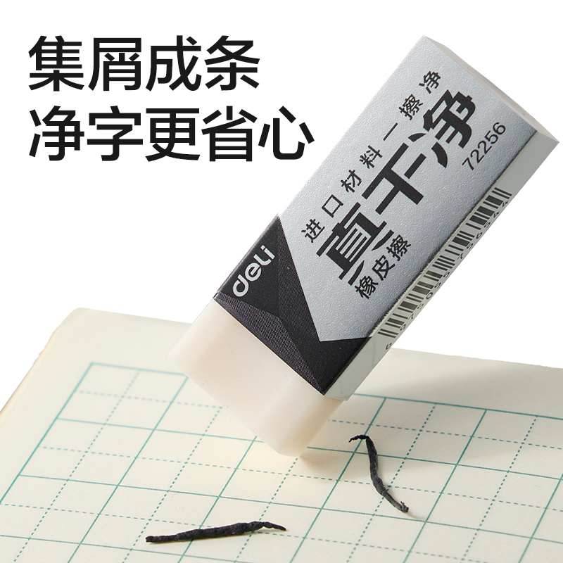 得力72256即凈橡皮擦小號（盒裝36塊）(白)(塊)