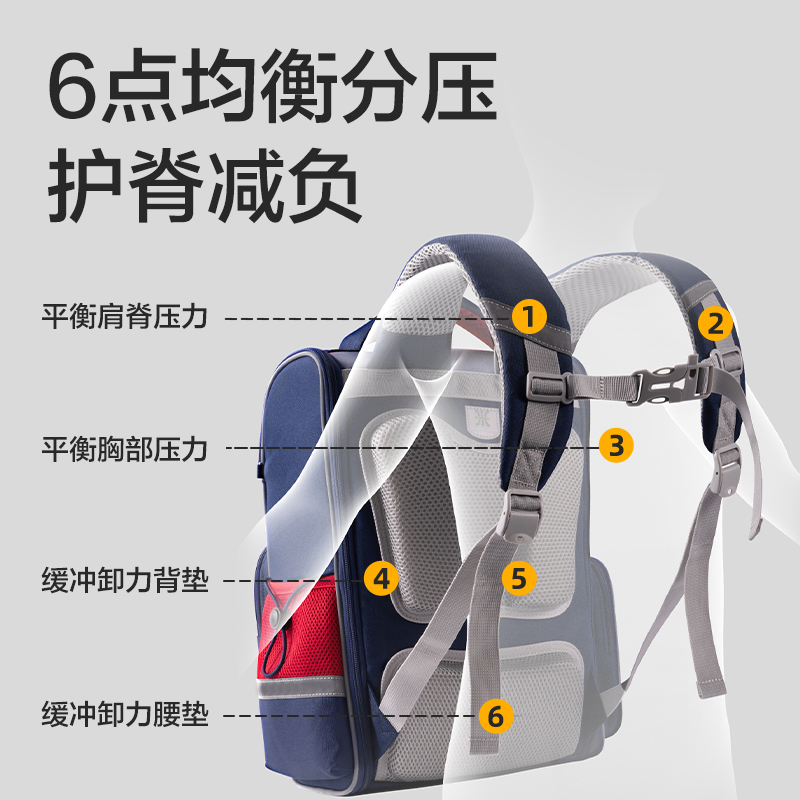 得力BB162B時尚學(xué)院款XL號學(xué)生書包套裝(藍(lán))(個)