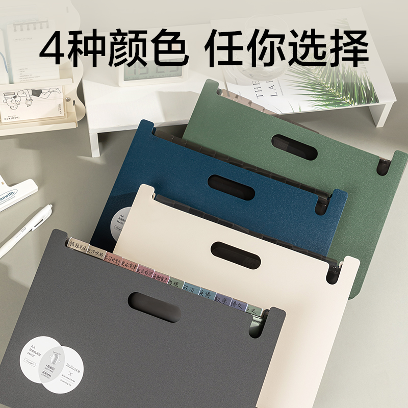 得力PM101樂(lè)素13格發(fā)泡PP站立式風(fēng)琴包(白)(個(gè))