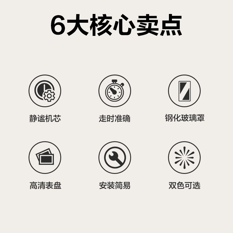 得力LE402ES-電商專供款掛鐘(白色)(臺(tái))