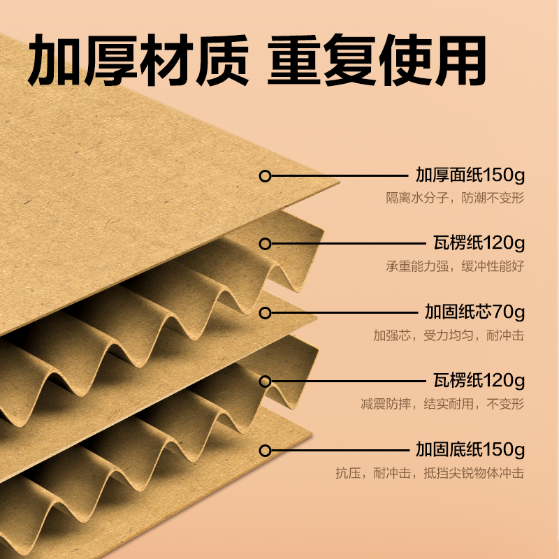 得力PK146辦公紙箱(兩個(gè)裝)(棕)(套)55*40*50cm