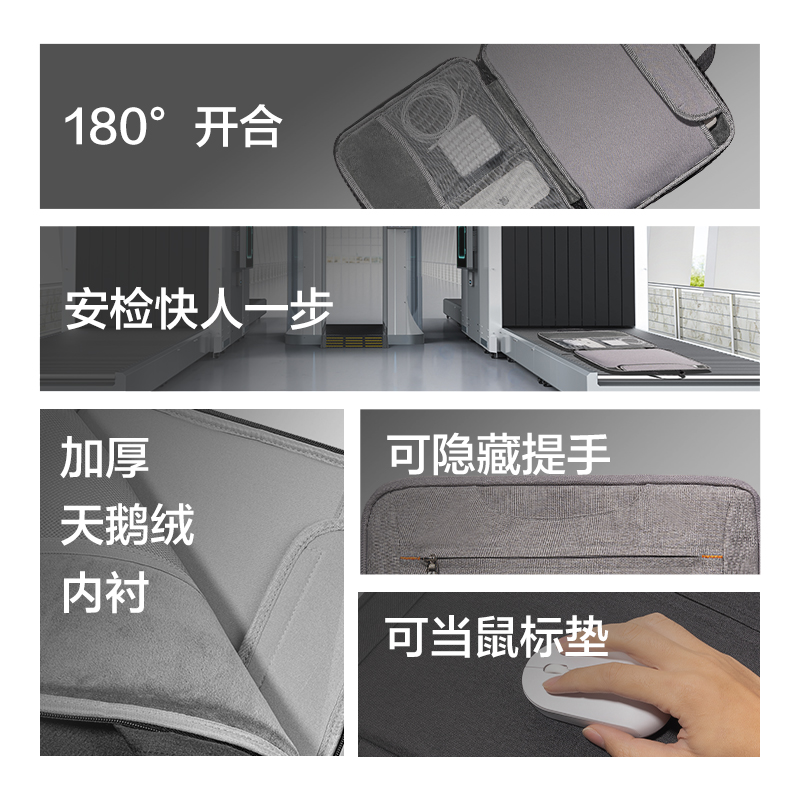 得力BG192可180度大開(kāi)口多功能電腦包(灰)(個(gè))