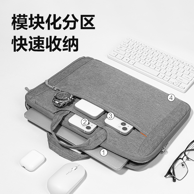 得力BG192可180度大開(kāi)口多功能電腦包(灰)(個(gè))