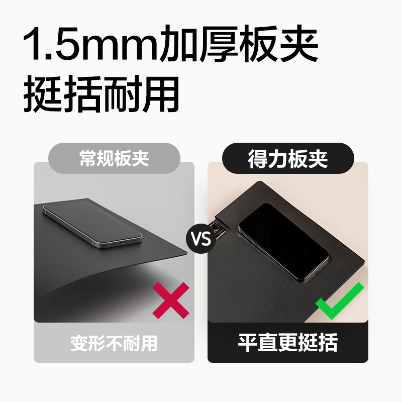 得力PE127知選橫式折頁板夾(灰)(個)