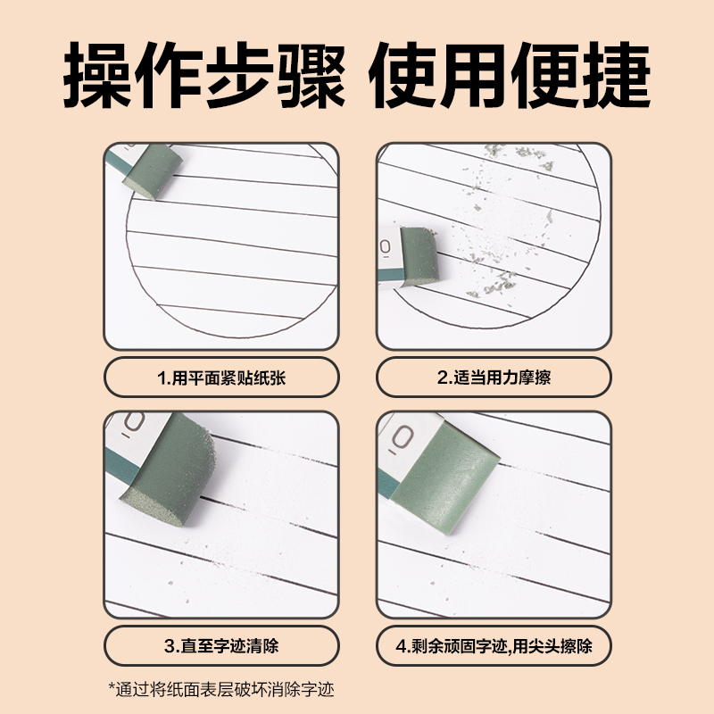 得力VP197美拉德色系磨砂橡皮擦（半砂）(混)(塊)