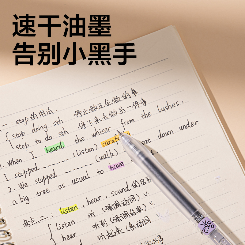 得力S07-K防震速干按動常規(guī)中性筆0.5mmST頭(黑)(支)