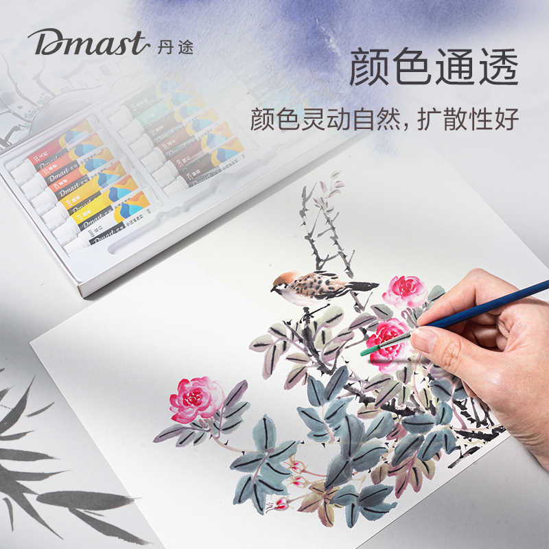dmast丹途RY5-18國畫5ml顏料套裝(混)(18色/套)