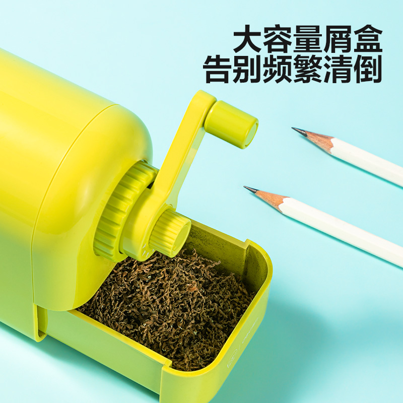 得力VB7S大口徑手搖削筆機(綠色)(盒)