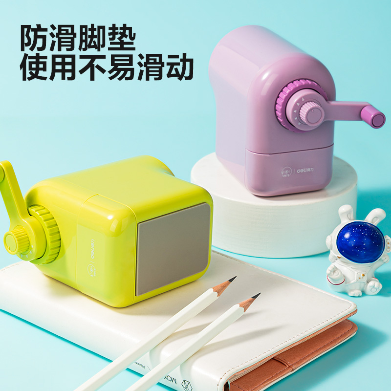 得力VB7S大口徑手搖削筆機(綠色)(盒)