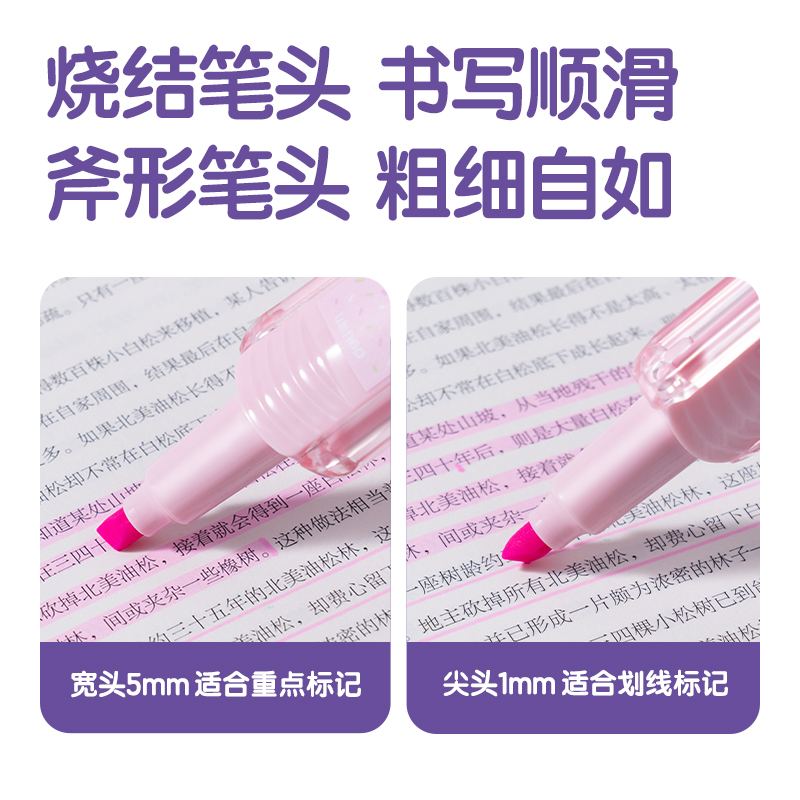 得力SK400翻轉(zhuǎn)抗暈染香味熒光筆(粉)(支)