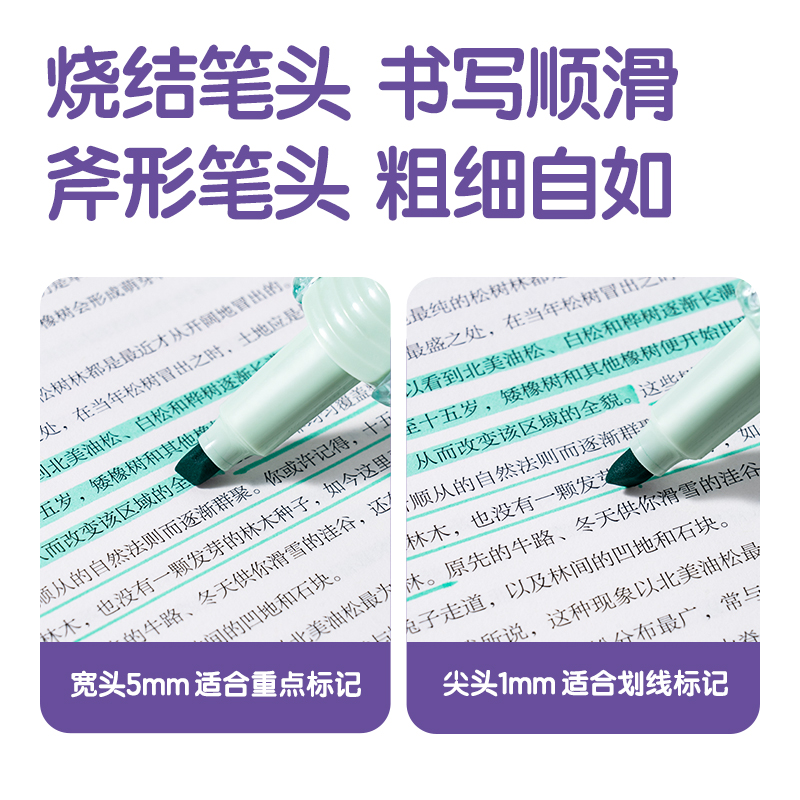 得力SK400翻轉(zhuǎn)抗暈染香味熒光筆(綠)(支)