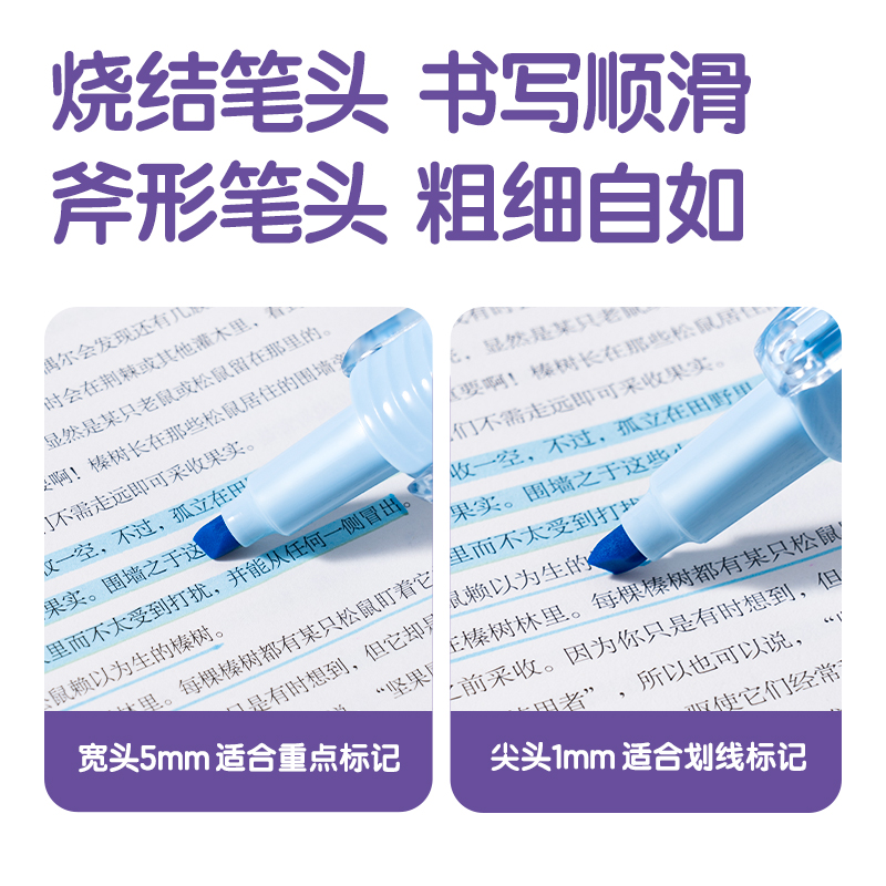 得力SK400翻轉(zhuǎn)抗暈染香味熒光筆(藍)(支)
