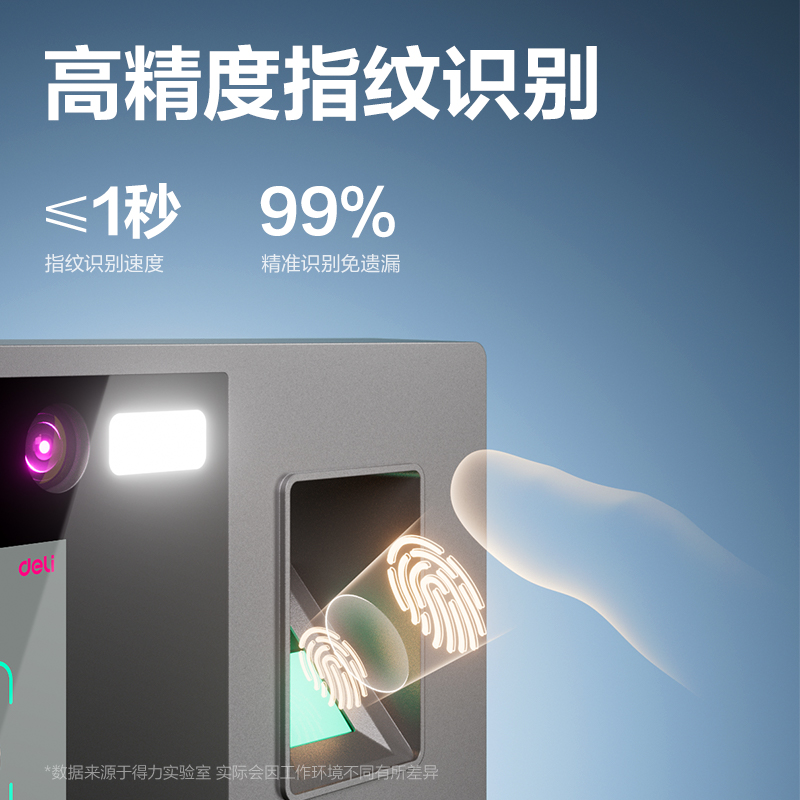 得力34521 PRO人臉識別考勤機(黑色)