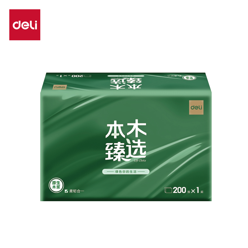本木臻選CC1200-04擦手紙1層200抽(包)(綠)