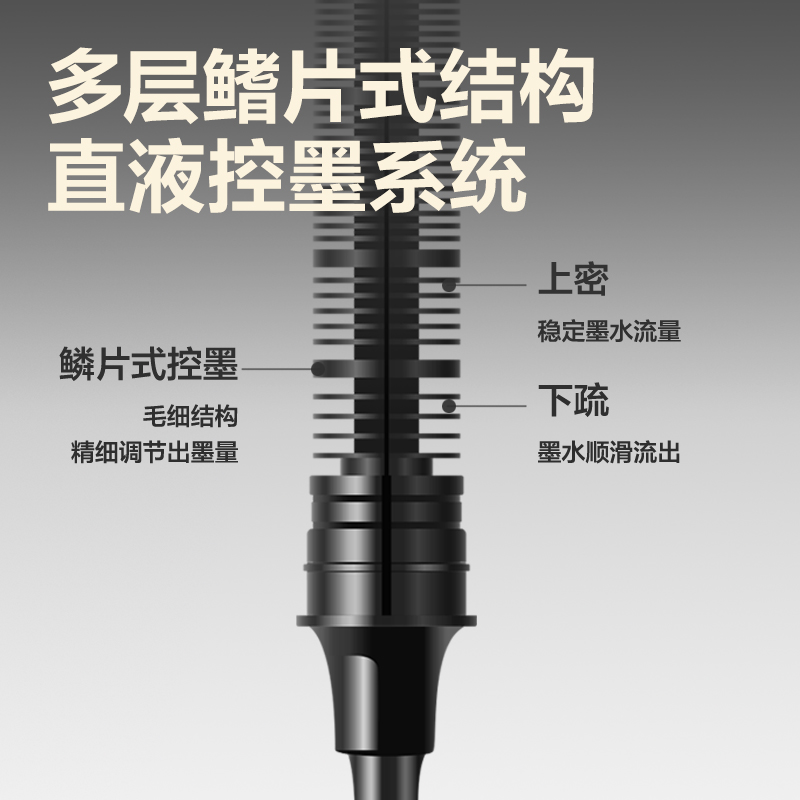 得力S178直液式走珠筆0.5mm子彈頭(黑)(支)