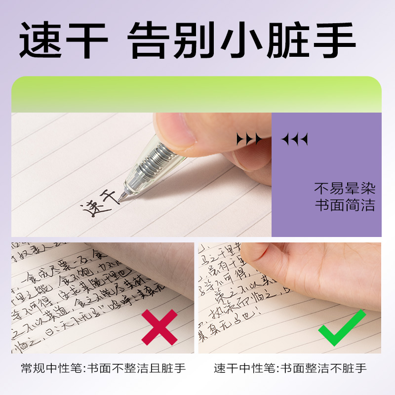 得力SA372速干按動(dòng)常規(guī)中性筆0.5mmST頭(黑)(支)