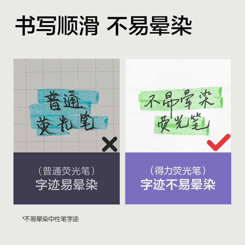 得力SK411單頭抗暈染熒光筆繽紛色系(混)(3支/盒)