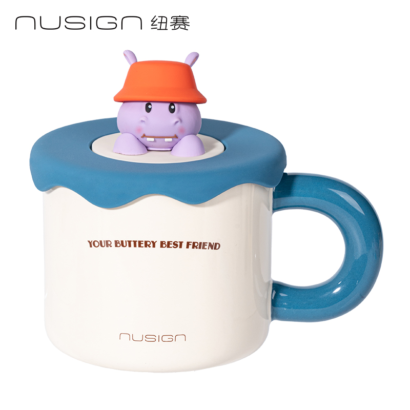 紐賽NS858-B黃油小熊陶瓷馬克杯380mL(牛仔藍(lán))(個(gè))