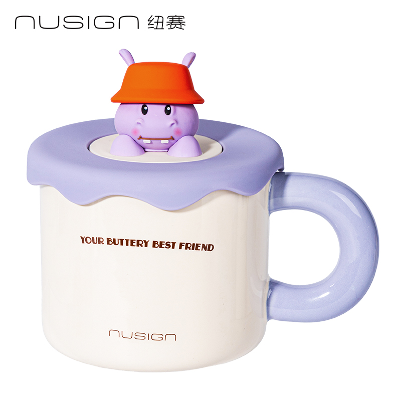 紐賽NS858-B黃油小熊陶瓷馬克杯380mL(香芋紫)(個(gè))