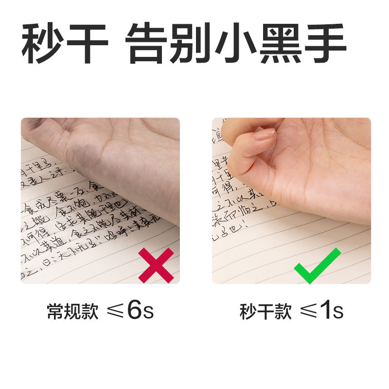 得力SE196秒干按動(dòng)筆芯0.5mmST頭(黑)(10支/袋)