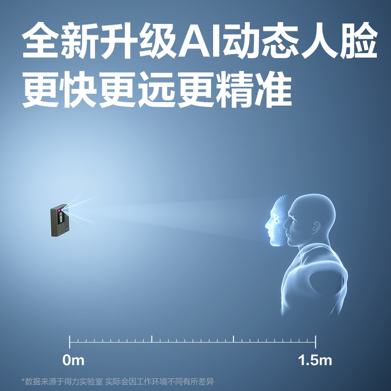 得力34521W PRO人臉識別考勤機(黑色)(臺）