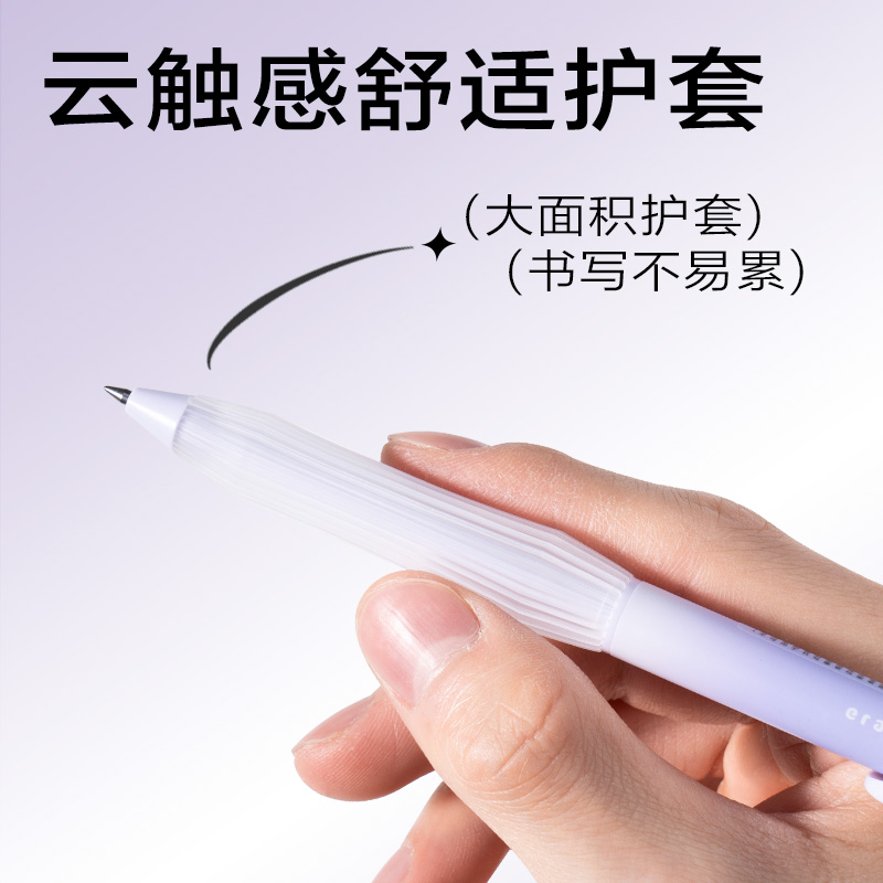 得力SA320按動可擦中性筆0.5mm子彈頭(黑)(支)