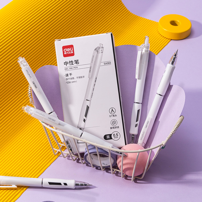 得力SA583按動常規(guī)中性筆0.5mmST頭(黑)(支)