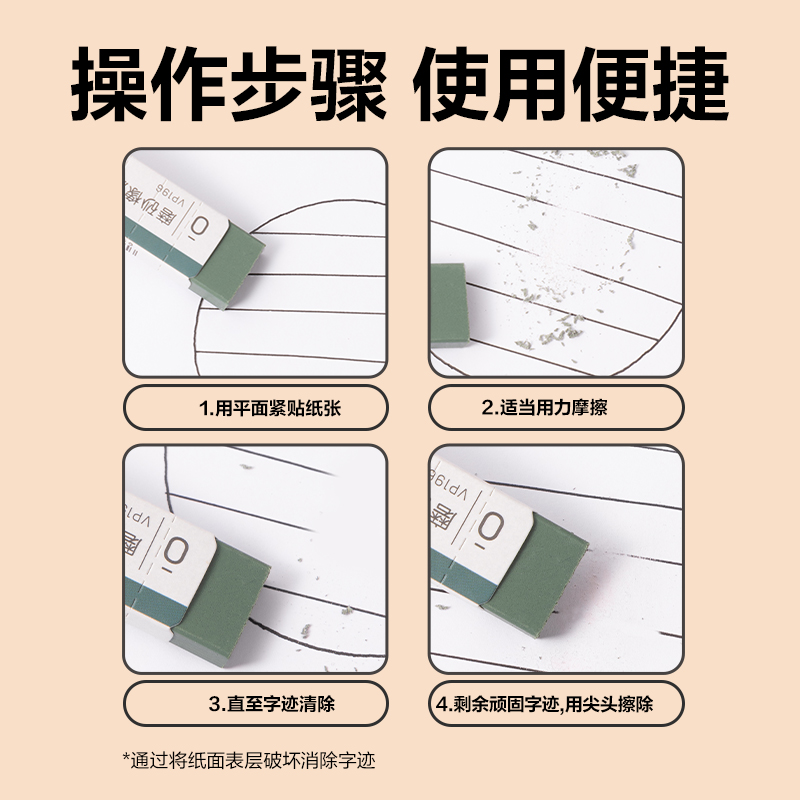 得力VP476五支裝磨砂橡皮擦(全砂)(混)(盒)