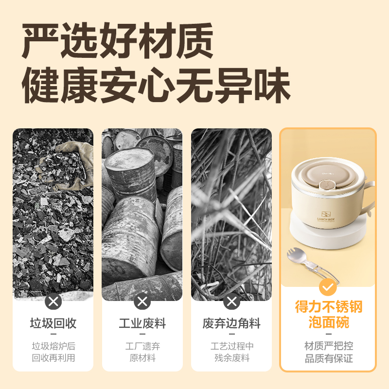 得力LM810泡面碗(白)（盒）