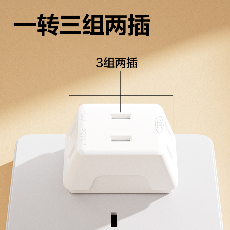 得力LU5042迷你轉(zhuǎn)換器_2孔*3_彩盒裝(白)(個(gè))