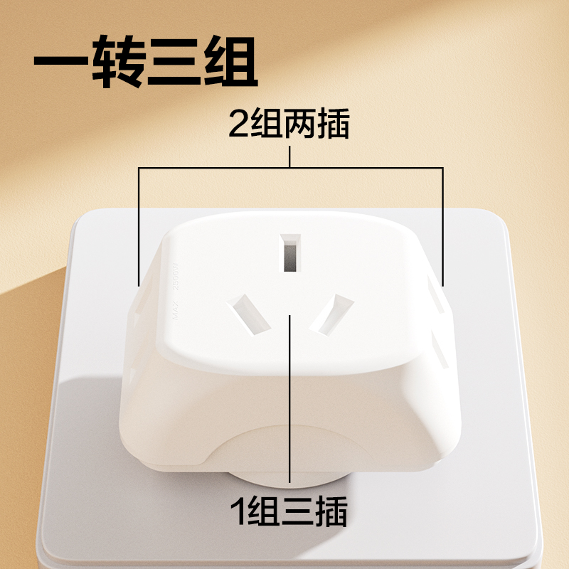 得力LU5043迷你轉(zhuǎn)換器_1+2_彩盒裝(白)(個)